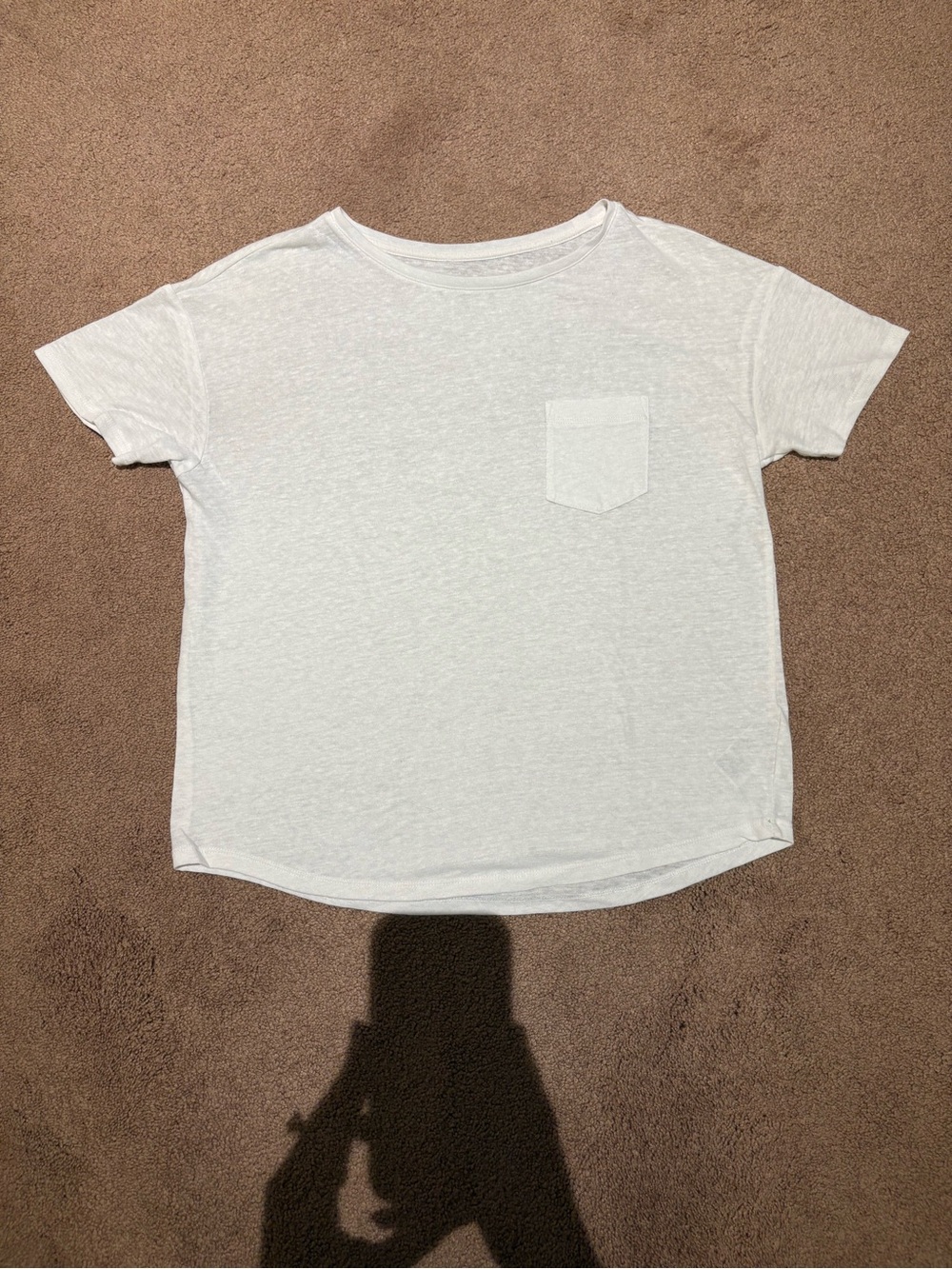 Old Navy White Short-Sleeve Pocket Tee size medium tall